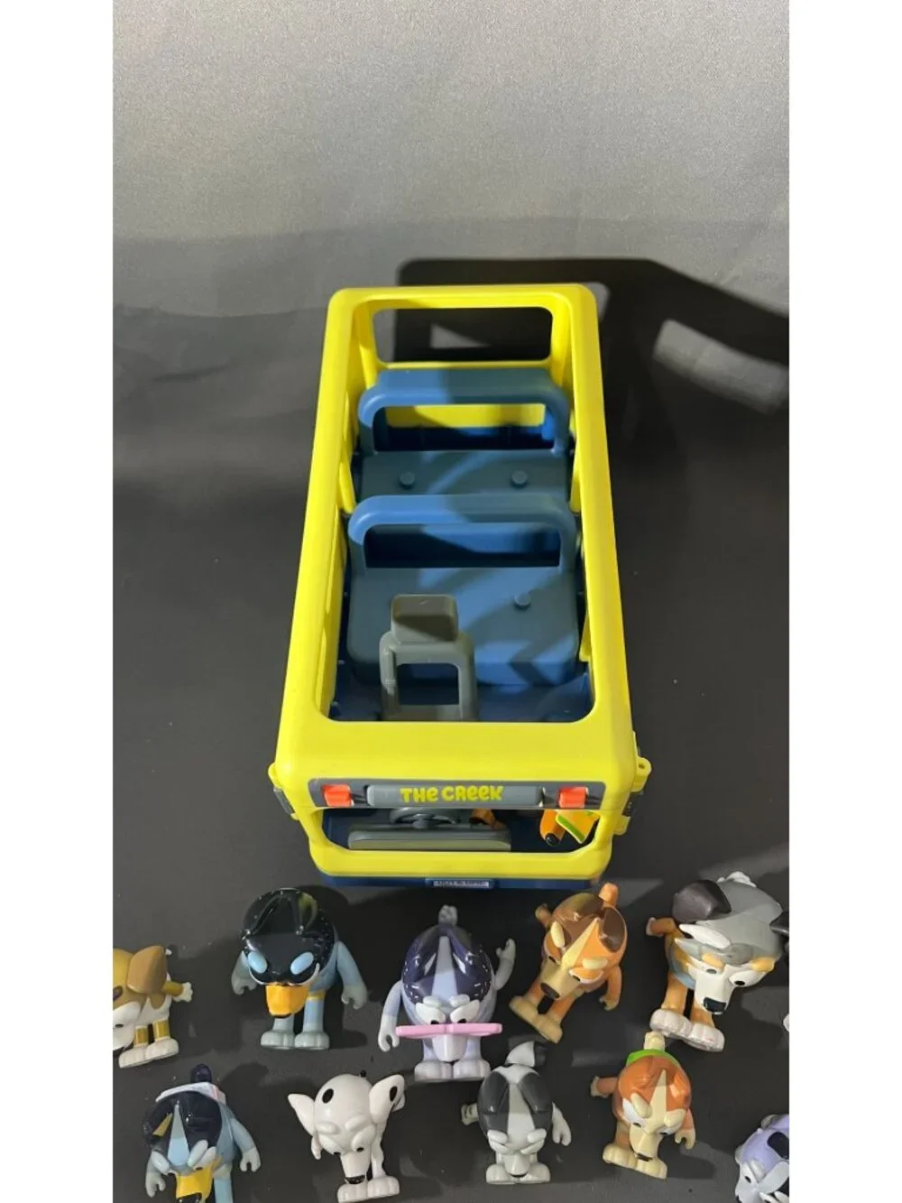 Bluey Family & Friends Play Set With Yellow “The Creek” Bus